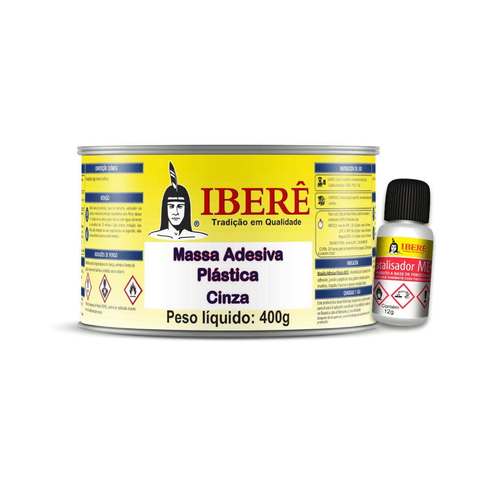 ガット masa Massa Plástica Cinza Iberê com Catalisador - 400g - Gravia