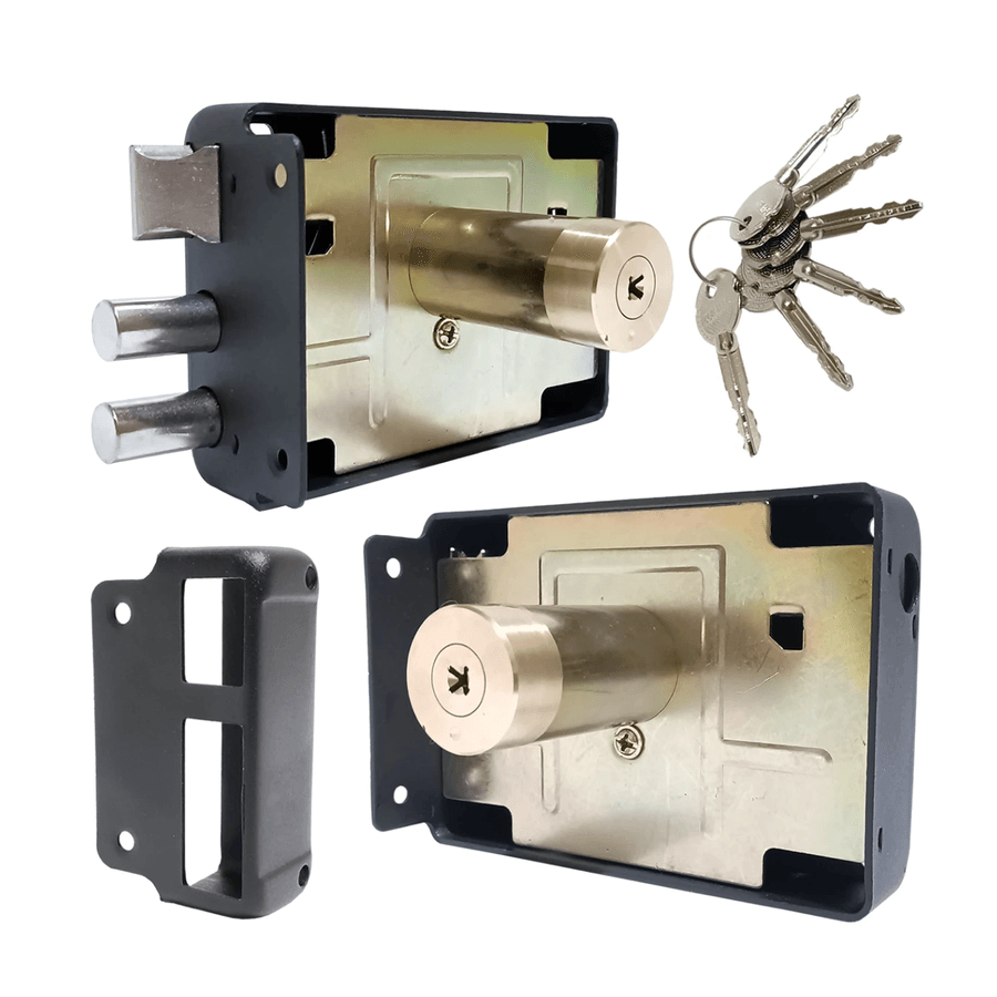 Fechadura Sobrepor Antifurto 6 Chaves Tetra Acabamento Preto - Gravia, image size:900x900